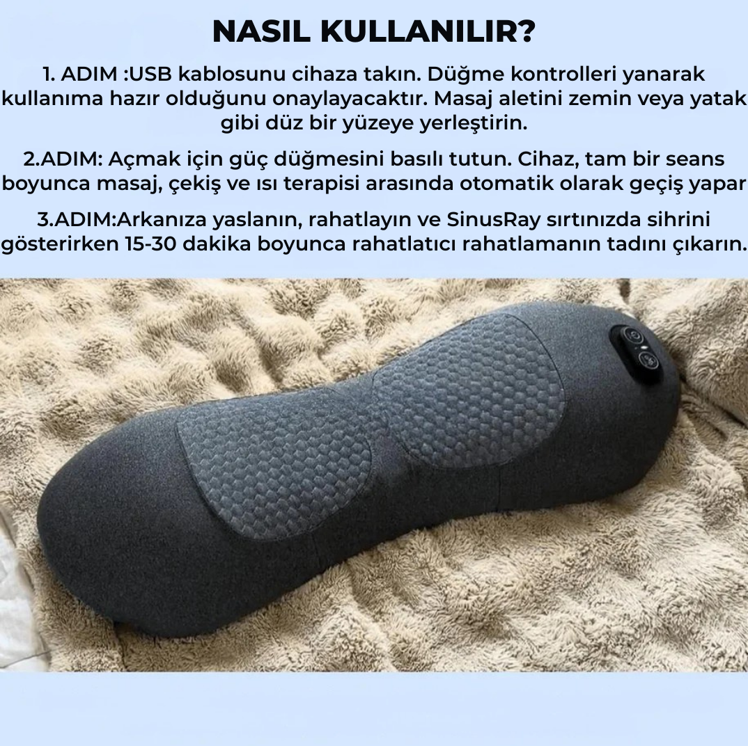 SinusRay™ 3’ü 1 Arada Siyatik-Sırt Masaj & Terapi Cihazı