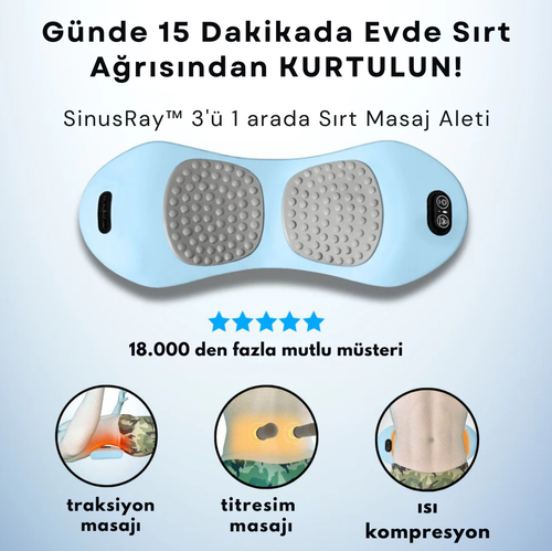 SinusRay™ 3’ü 1 Arada Siyatik-Sırt Masaj & Terapi Cihazı