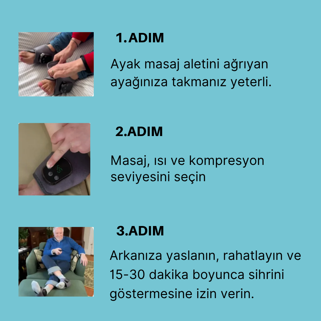 SinusRay™-3'ü 1 Arada Ayak Masaj ve Terapi Cihazı